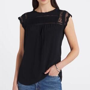 Daniel Rainn Elegant Black Lace Trim Women's Top STITCH FIX NWOT